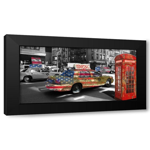 New London Black Modern Wood Framed Art Print by Phillip, Jamie