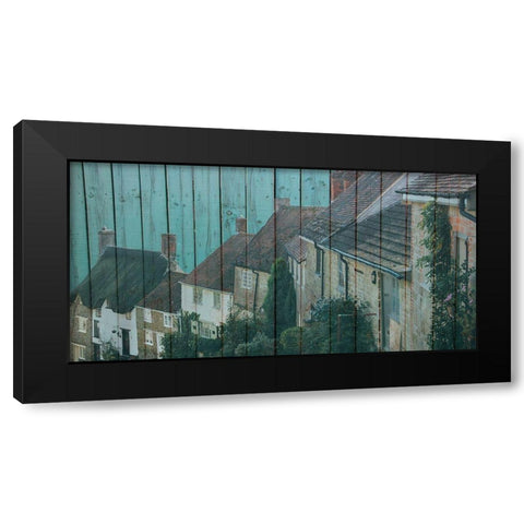 Brick Stone Black Modern Wood Framed Art Print by Phillip, Jamie