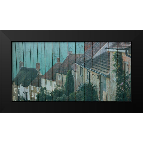 Brick Stone Black Modern Wood Framed Art Print by Phillip, Jamie