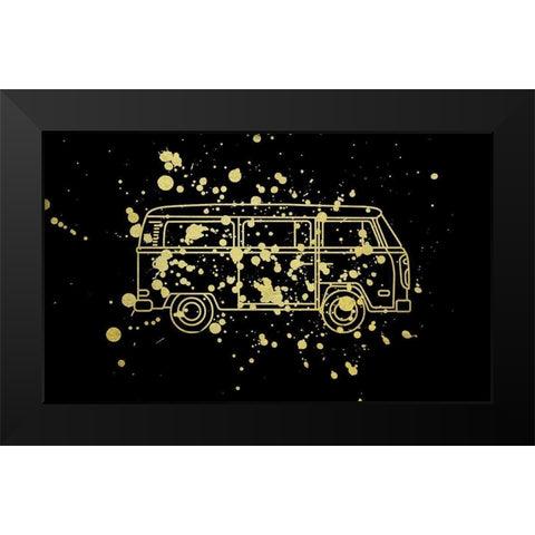 Travel Van 2 Black Modern Wood Framed Art Print by Phillip, Jamie
