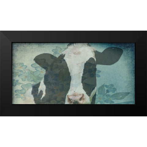 Cow On The Farm 1 Black Modern Wood Framed Art Print by Phillip, Jamie