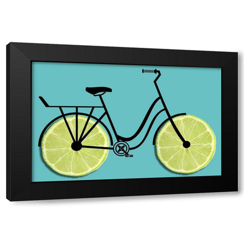 Lime Wheels Black Modern Wood Framed Art Print with Double Matting by Phillip, Jamie