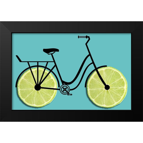 Lime Wheels Black Modern Wood Framed Art Print by Phillip, Jamie
