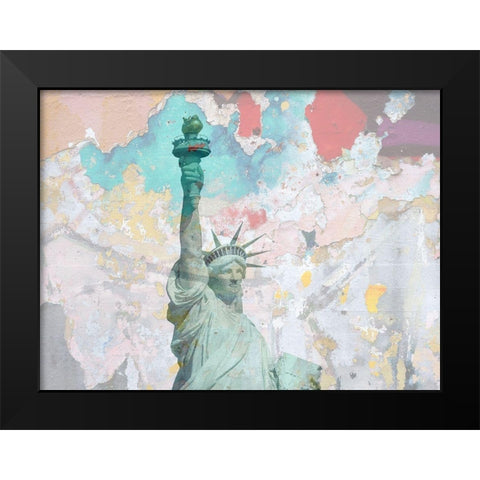 Lady Liberty Black Modern Wood Framed Art Print by Phillip, Jamie