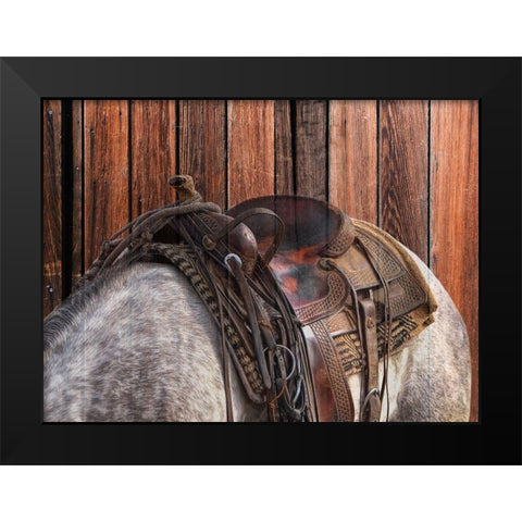 Horse On The Ranch Black Modern Wood Framed Art Print by Phillip, Jamie