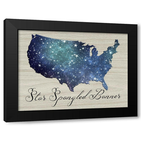 Star Spangled Banner Black Modern Wood Framed Art Print with Double Matting by Phillip, Jamie