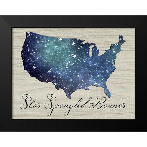 Star Spangled Banner Black Modern Wood Framed Art Print by Phillip, Jamie
