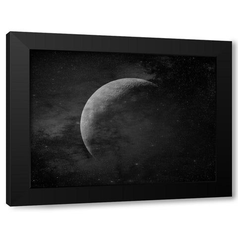 Moon Black Modern Wood Framed Art Print with Double Matting by Phillip, Jamie