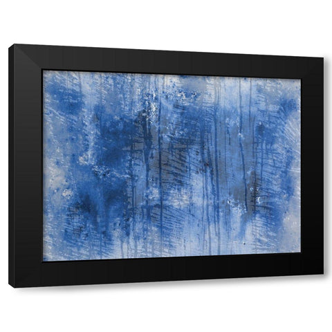 Abstract Blue Black Modern Wood Framed Art Print by Phillip, Jamie