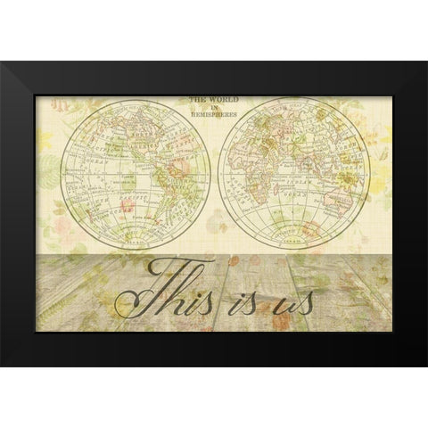 Map Black Modern Wood Framed Art Print by Phillip, Jamie