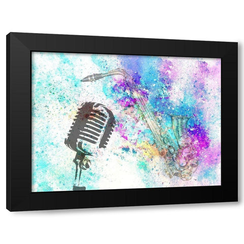 Sax Black Modern Wood Framed Art Print by Phillip, Jamie