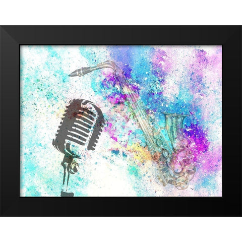 Sax Black Modern Wood Framed Art Print by Phillip, Jamie