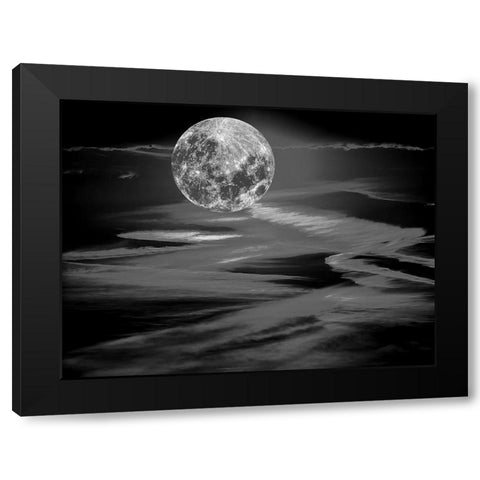Black Moonlight Black Modern Wood Framed Art Print by Phillip, Jamie