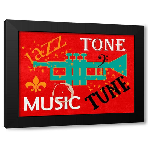 Jazz Black Modern Wood Framed Art Print with Double Matting by Phillip, Jamie