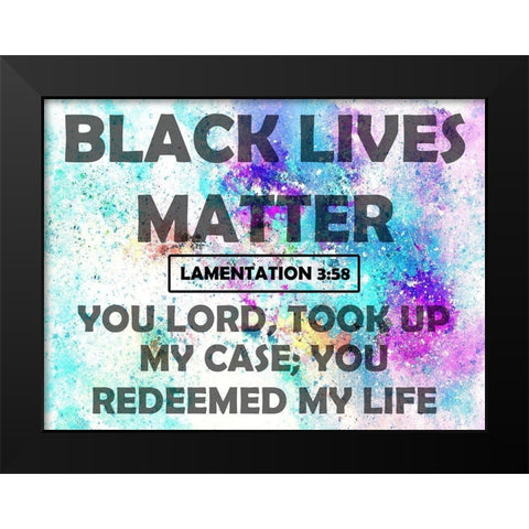 Black Lives Matter Black Modern Wood Framed Art Print by Phillip, Jamie
