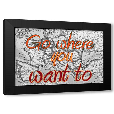Travel Black Modern Wood Framed Art Print with Double Matting by Phillip, Jamie