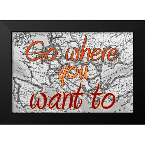 Travel Black Modern Wood Framed Art Print by Phillip, Jamie