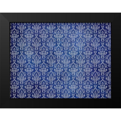 Indigo Pattern Black Modern Wood Framed Art Print by Phillip, Jamie