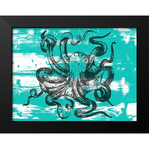 Octopus Black Modern Wood Framed Art Print by Phillip, Jamie