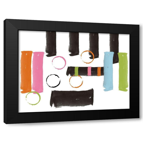 Retro Abstract Black Modern Wood Framed Art Print with Double Matting by Phillip, Jamie
