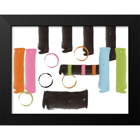 Retro Abstract Black Modern Wood Framed Art Print by Phillip, Jamie