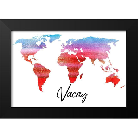 Vacay Black Modern Wood Framed Art Print by Phillip, Jamie