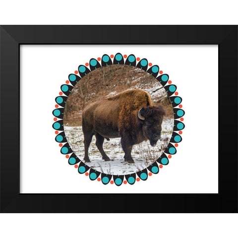 Buffalo Love 2 Black Modern Wood Framed Art Print by Phillip, Jamie