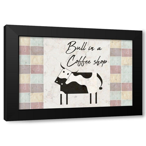 Coffee Shop Black Modern Wood Framed Art Print with Double Matting by Phillip, Jamie