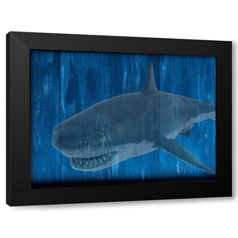 Man Cave Shark Black Modern Wood Framed Art Print by Phillip, Jamie