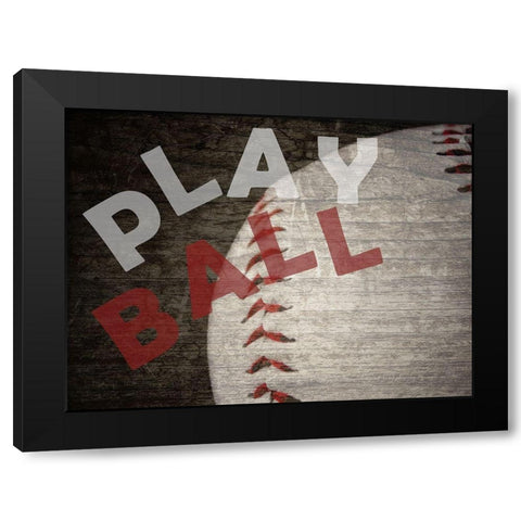 Play Ball Black Modern Wood Framed Art Print with Double Matting by Phillip, Jamie