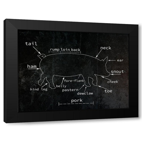 Pig Black Modern Wood Framed Art Print with Double Matting by Phillip, Jamie