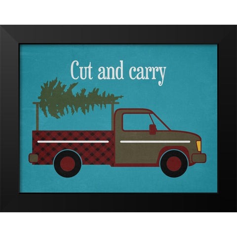 Christmas Tree Black Modern Wood Framed Art Print by Phillip, Jamie