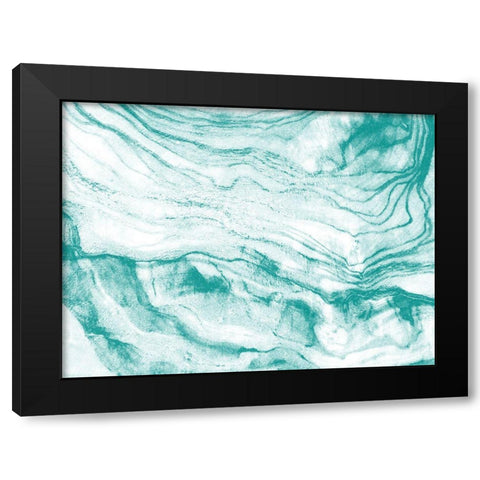Blue Vains Abstract Black Modern Wood Framed Art Print by Phillip, Jamie