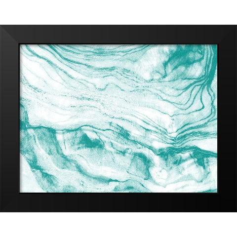 Blue Vains Abstract Black Modern Wood Framed Art Print by Phillip, Jamie