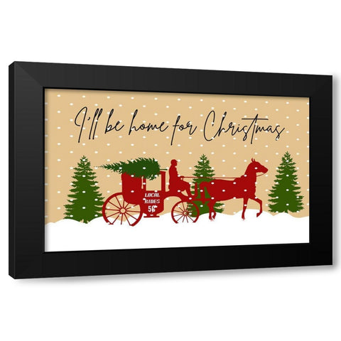Home For Christmas Black Modern Wood Framed Art Print with Double Matting by Phillip, Jamie