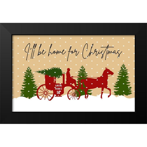 Home For Christmas Black Modern Wood Framed Art Print by Phillip, Jamie