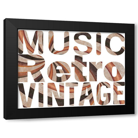 Retro Type Black Modern Wood Framed Art Print by Phillip, Jamie