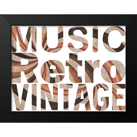 Retro Type Black Modern Wood Framed Art Print by Phillip, Jamie