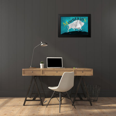 Mountain Bison Black Modern Wood Framed Art Print by Phillip, Jamie