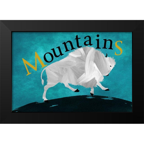 Mountain Bison Black Modern Wood Framed Art Print by Phillip, Jamie