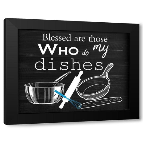 Dishes Black Modern Wood Framed Art Print with Double Matting by Phillip, Jamie