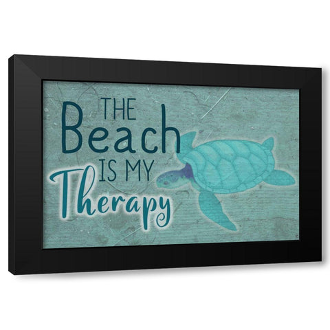 Sea Turtle Black Modern Wood Framed Art Print with Double Matting by Phillip, Jamie