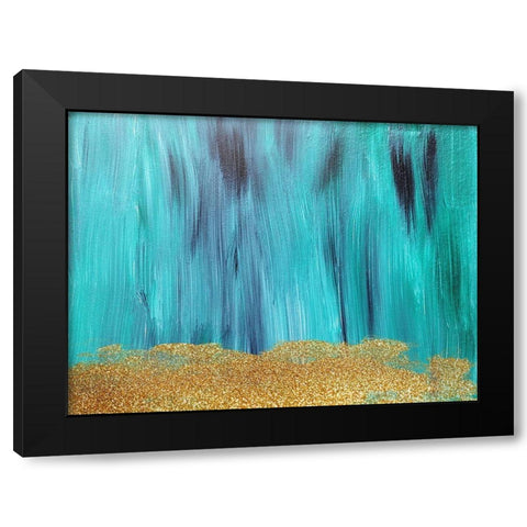 Emerald Green And Gold Black Modern Wood Framed Art Print by Phillip, Jamie