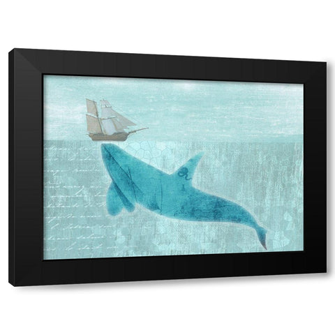 Giant Whale Black Modern Wood Framed Art Print with Double Matting by Phillip, Jamie