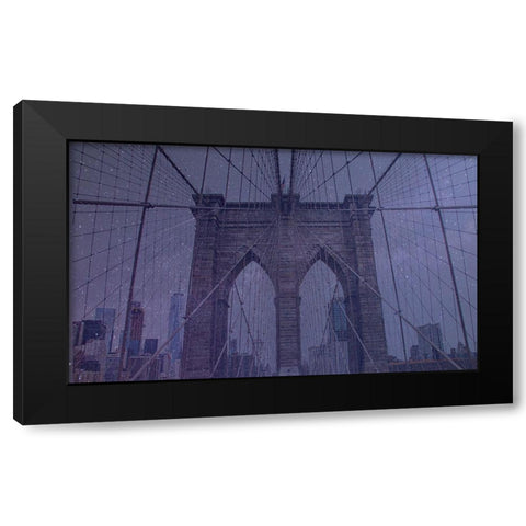 Starry Night New York Black Modern Wood Framed Art Print by Phillip, Jamie
