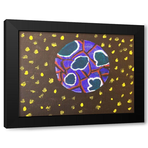 Connected World Black Modern Wood Framed Art Print by Phillip, Jamie