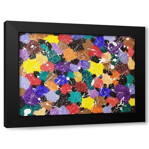 Drip Drop Color Pop Black Modern Wood Framed Art Print by Phillip, Jamie
