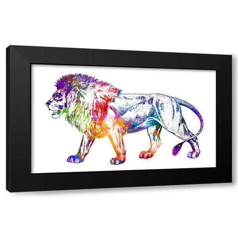 Lion Black Modern Wood Framed Art Print with Double Matting by Phillip, Jamie