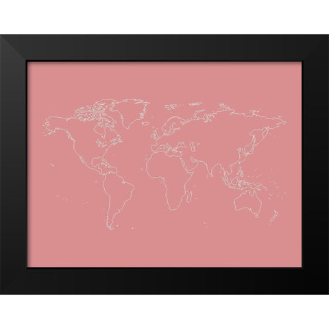Map 2 Black Modern Wood Framed Art Print by Phillip, Jamie