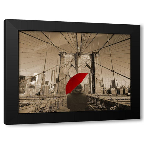 Across The Bridge Black Modern Wood Framed Art Print by Phillip, Jamie